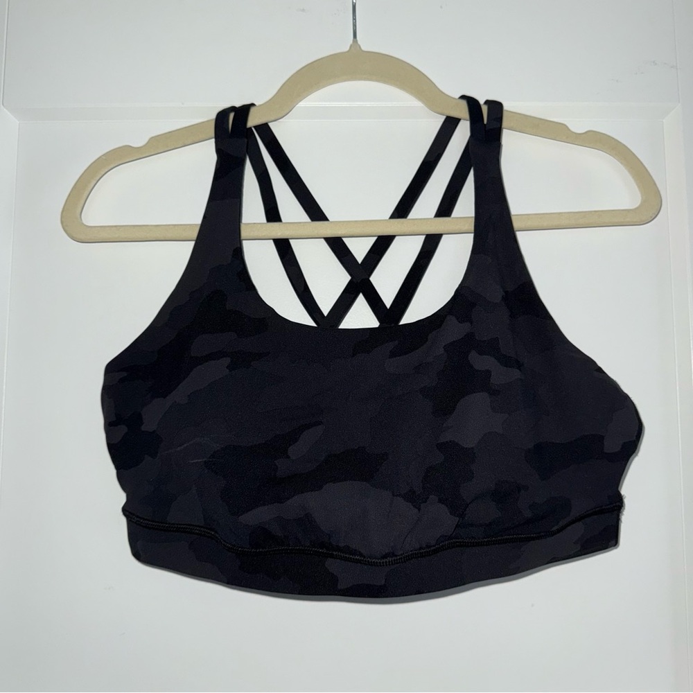 Lululemon Athletica Black Camo Sports Bra